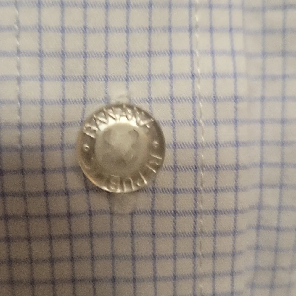 Banana Republic Slim Fit Blue And White Mini-check Dress Shirt